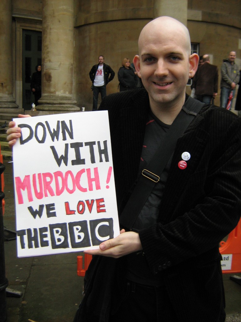 Chris at the BBC Radio 6music protest Chris: I love 6music cos it's unique, there is literally nothing else like it on the radio the variety of music and the type DJs. To be able to go from Pink Floyd to Craig Charles soul show in the space of 5 minutes is just astonishing. It seems extraordinary that they want to merge 6music and radio 2. Radio2 is a station for a completely different audience.it's for middle of the road grown up which is perfectly valid but it's just not 6music and I think it shows how out of touch people are with how deeply passionate people are for this station.