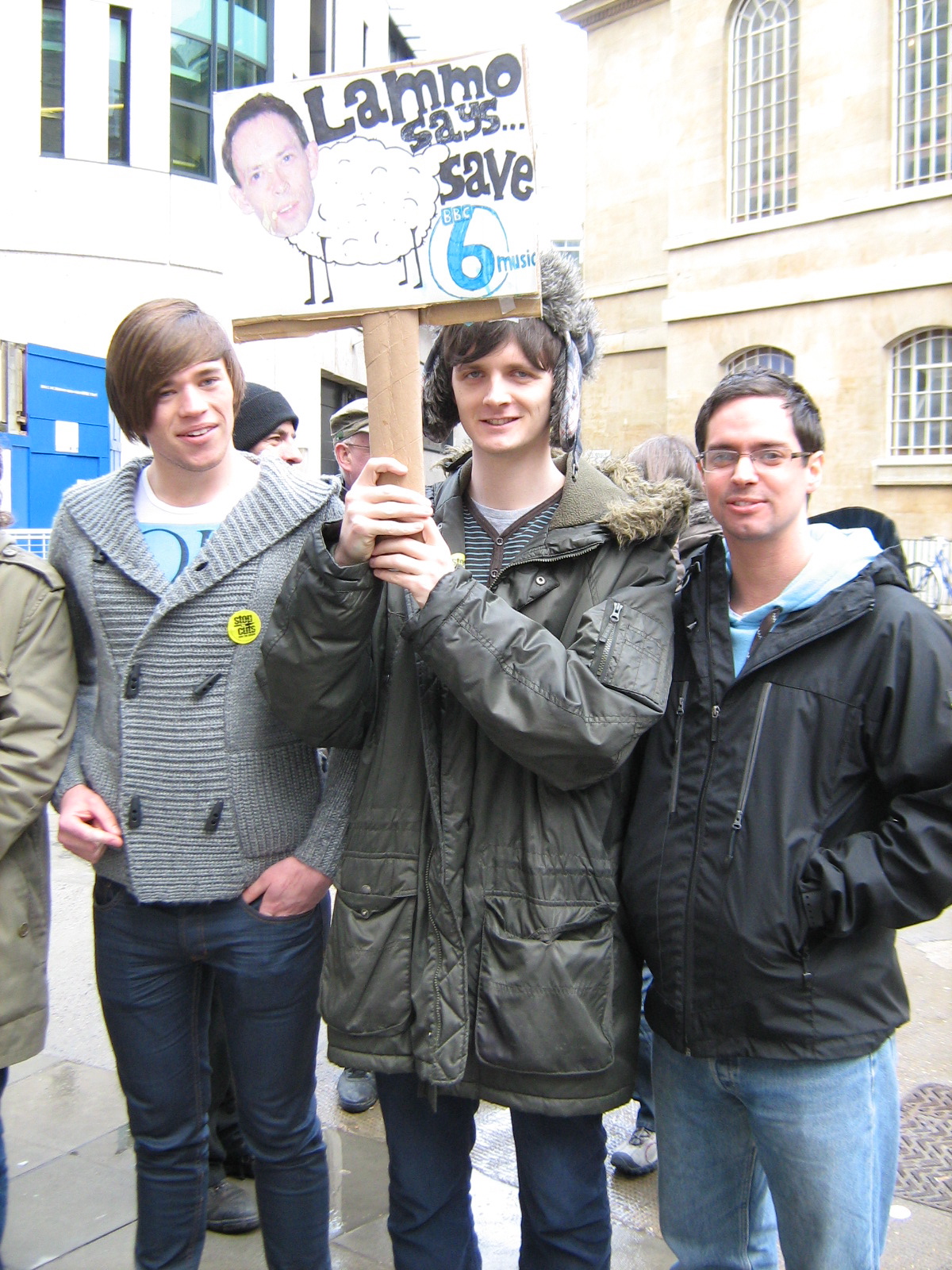  Mikey, Steve, Jim at the BBC Radio 6 Music Protest