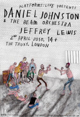 Poster for Daniel Johnston/Jeffrey Lewis London show