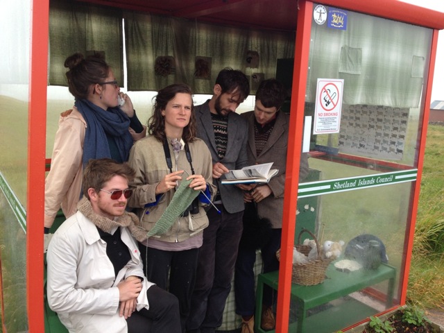 Devon Sproule tour in a bus stop