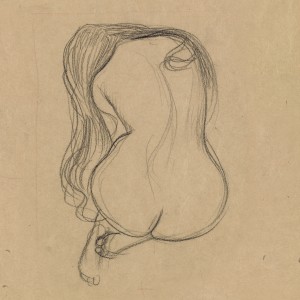 Two Studies of a Seated Nude with Long Hair